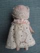 Alte Kleine Puppenstuben - Puppe Im Kleidchen - Googly - Porzellan - 6,  6 Cm Groß Porzellankopfpuppen Bild 1