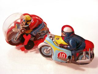Blechspielzeug 2 X Motorräder / Made In Japan / 60 - 70er Jahre Bild