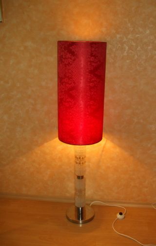 70er Tütenlampe Bodenlampe Standlampe Mit Kristall Sockel 130 Cm Hoch Bild