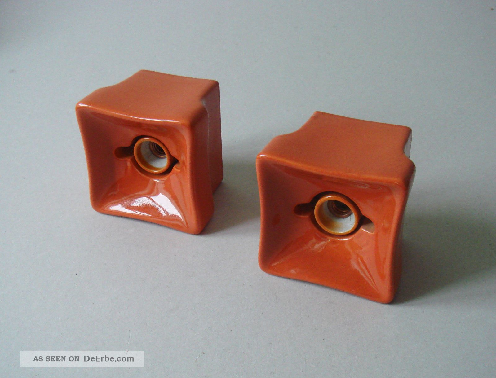 Keramik Wandlampe Deckenlampe,  Orange Vintage Design Lampe 1960er 1970er Ära 1970-1979 Bild