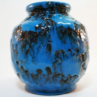 Rare Blaue Fat Lava Keramik Vase • West German Pottery • Pop Art • Space Age Bild