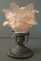 Jugendstil Lampe Deckenlampe,  Messing,  Glas „rosa Blüte“,  Frankreich Um 1900 1890-1919, Jugendstil Bild 1