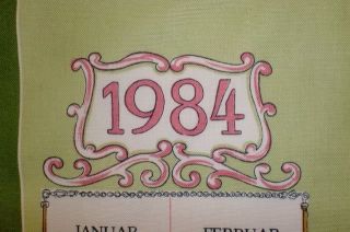 1984 - Geschirrtuch Kalender Motiv 