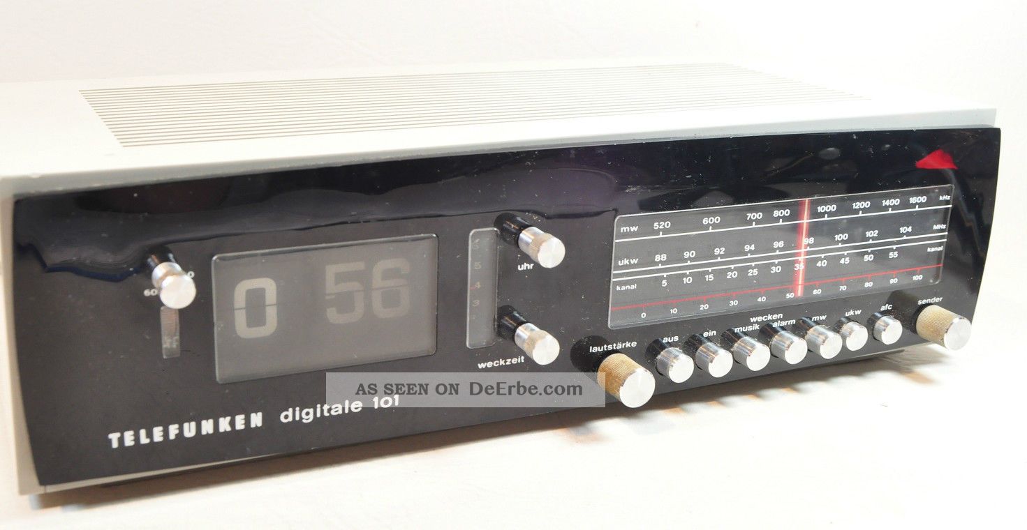 Telefunken Digitale 101 Klappzahlen Wecker 70er Jahre Vintage Design - 10d 1970-1979 Bild