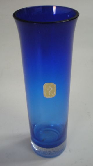Vase Glas Blau Veb Glaswerke Harz Kristall Derenburg Blauglas Ostalgie Bild
