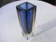 Murano Sommerso Blockvase Vase Blumenvase Blau - Gelb - Klar 21,  5 Cm Glas & Kristall Bild 1