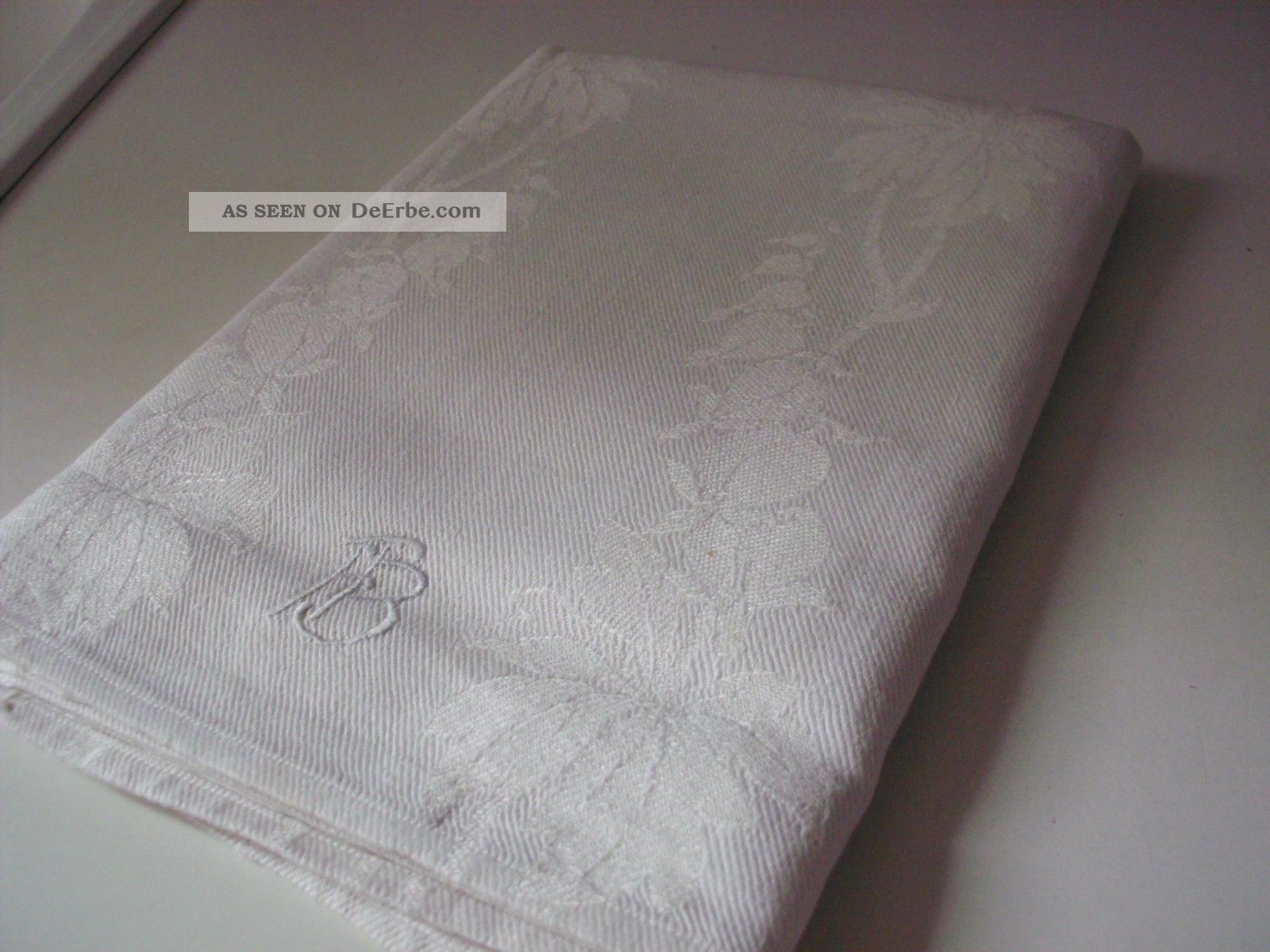 Antikes Handtuch Dicentra Tränende Herzen Mg Jugendstil Landhaus Nostalgie Weißwäsche Bild