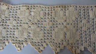Textilien - 1900,  2 Rollen Spitze,  Gehäkelt,  Ca.  3m,  Wäscheeinsatz,  Zierband Bild