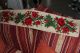 , Weihnach Idee,  Groß Antikxxl Läufer Rot,  Blumen Stickerei Tischwäsche Bild 1