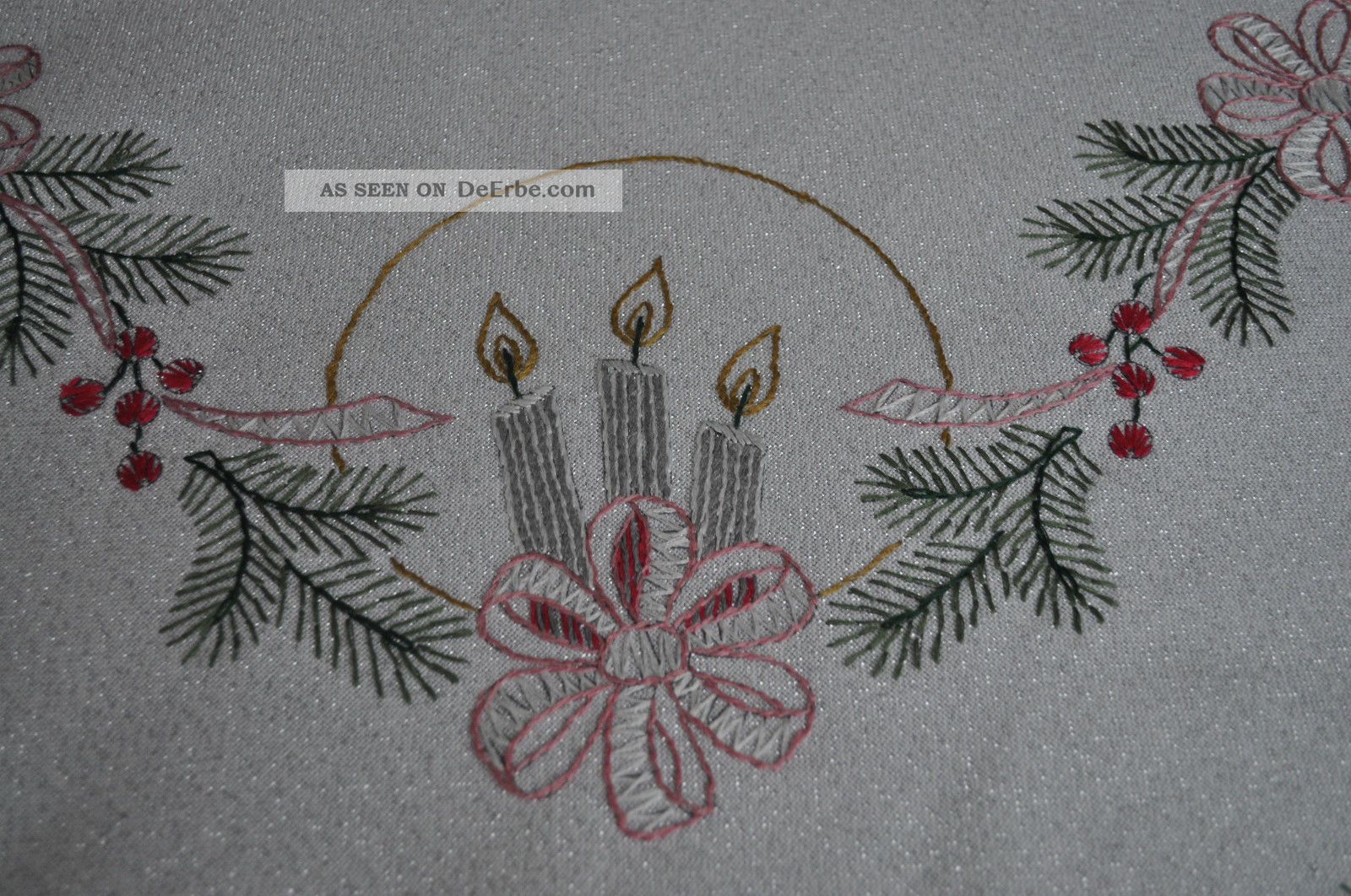 Mitteldecke Tischdecke Handarbeit Weihnachten Silber Traum Top Tischdecken Bild