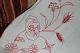 Antik Franz.  Leinen Tischdecke Ganz Gestickt Mit Tolle Rot Stickerei, Tischdecken Bild 2