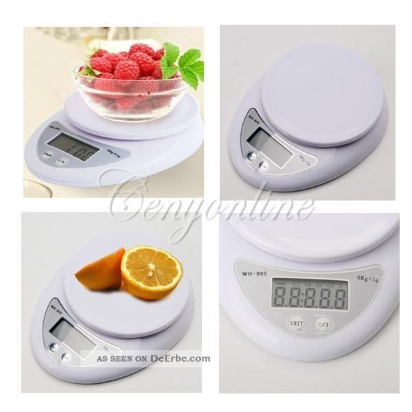 Küchenwaage 5kg - 1g Digital Lcd Waage Scale Präzisionswaage Für Lebensmittel Mini Haushalt Bild
