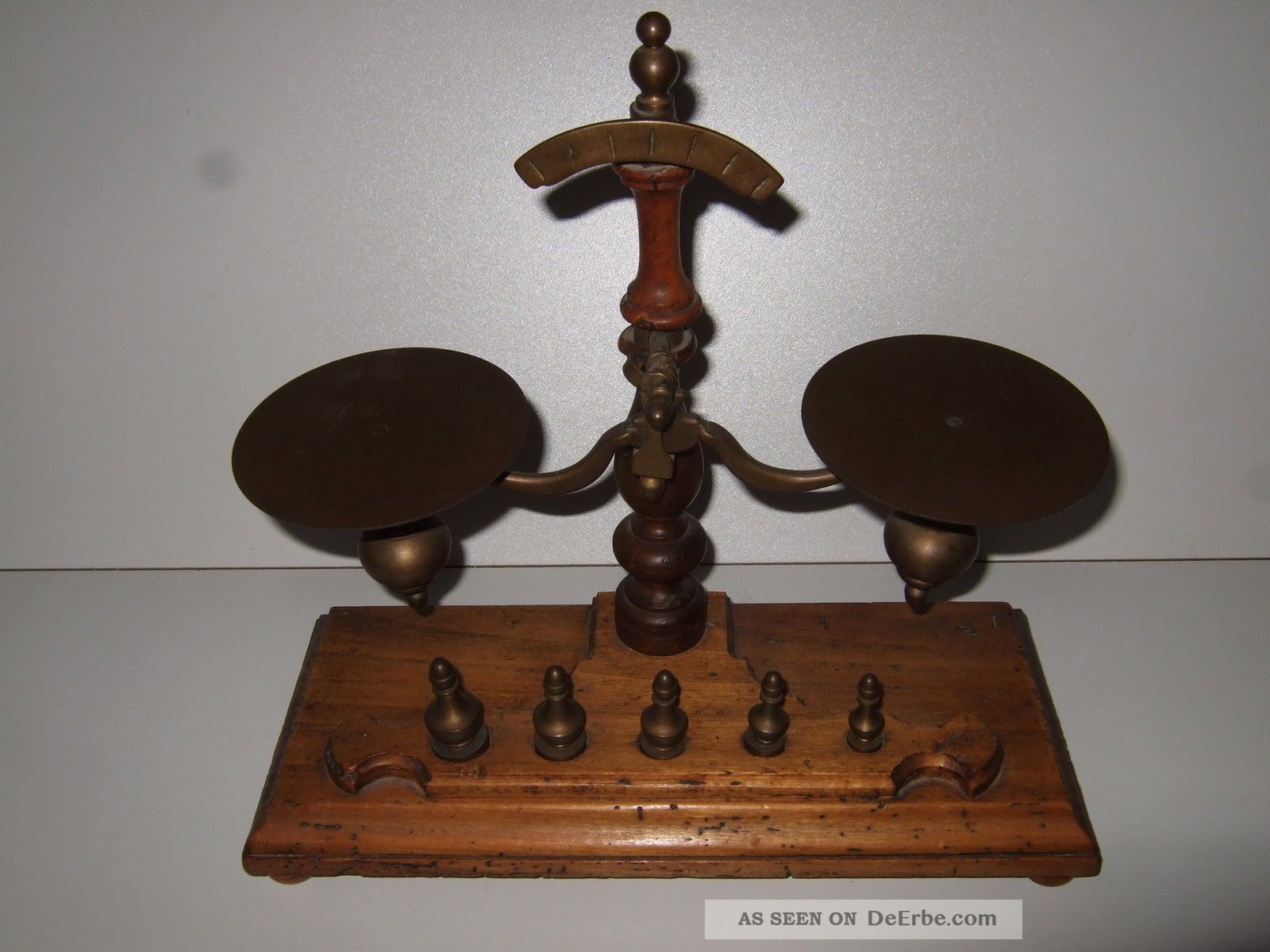 Antike Balkenwaage Krämerwaage Waage Bronze Messing Historismus Haushalt Bild