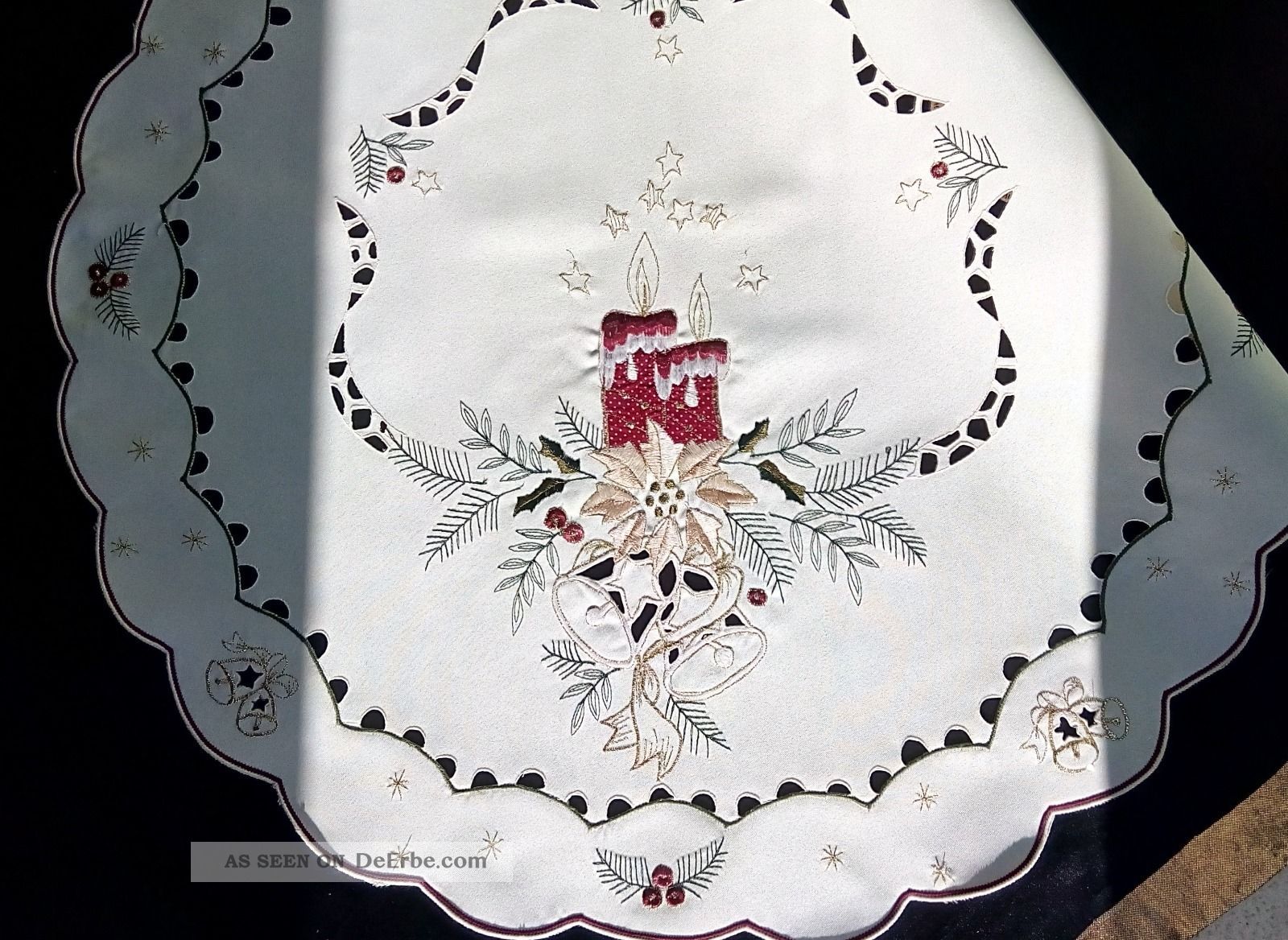 Weinachts Mitteldecke - Rund - Landhausstil Tischdecken Bild