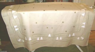 Festliche Tischdecke,  Creme - Weiß - Gold,  Advent - Weihnachten 125x158,  Wenig Benutzt Bild