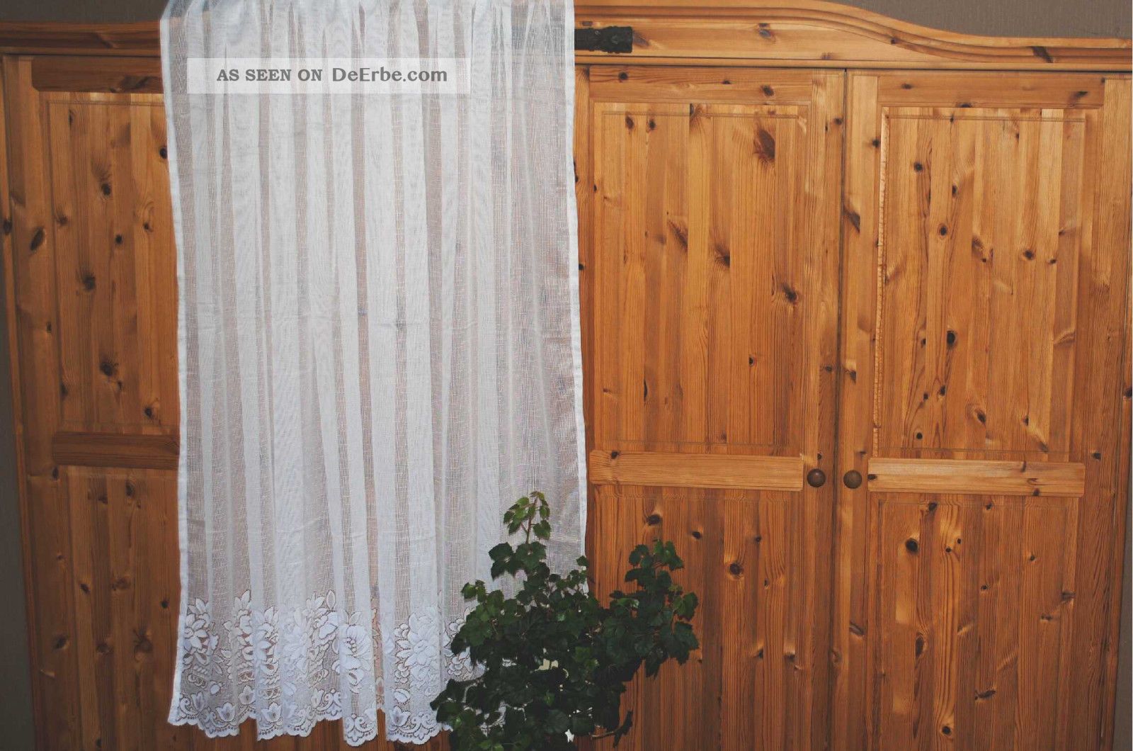 Gardine/weißer Grober Dicht Gewebter Tüll Mit Toller Blütenkorb Kante/165x260 C Textilien & Weißwäsche Bild