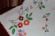 Eine Antik Alte Leinen Tischdecke Ganz Gestickt Mit Tolle Blumen Stickerei, Tischdecken Bild 4