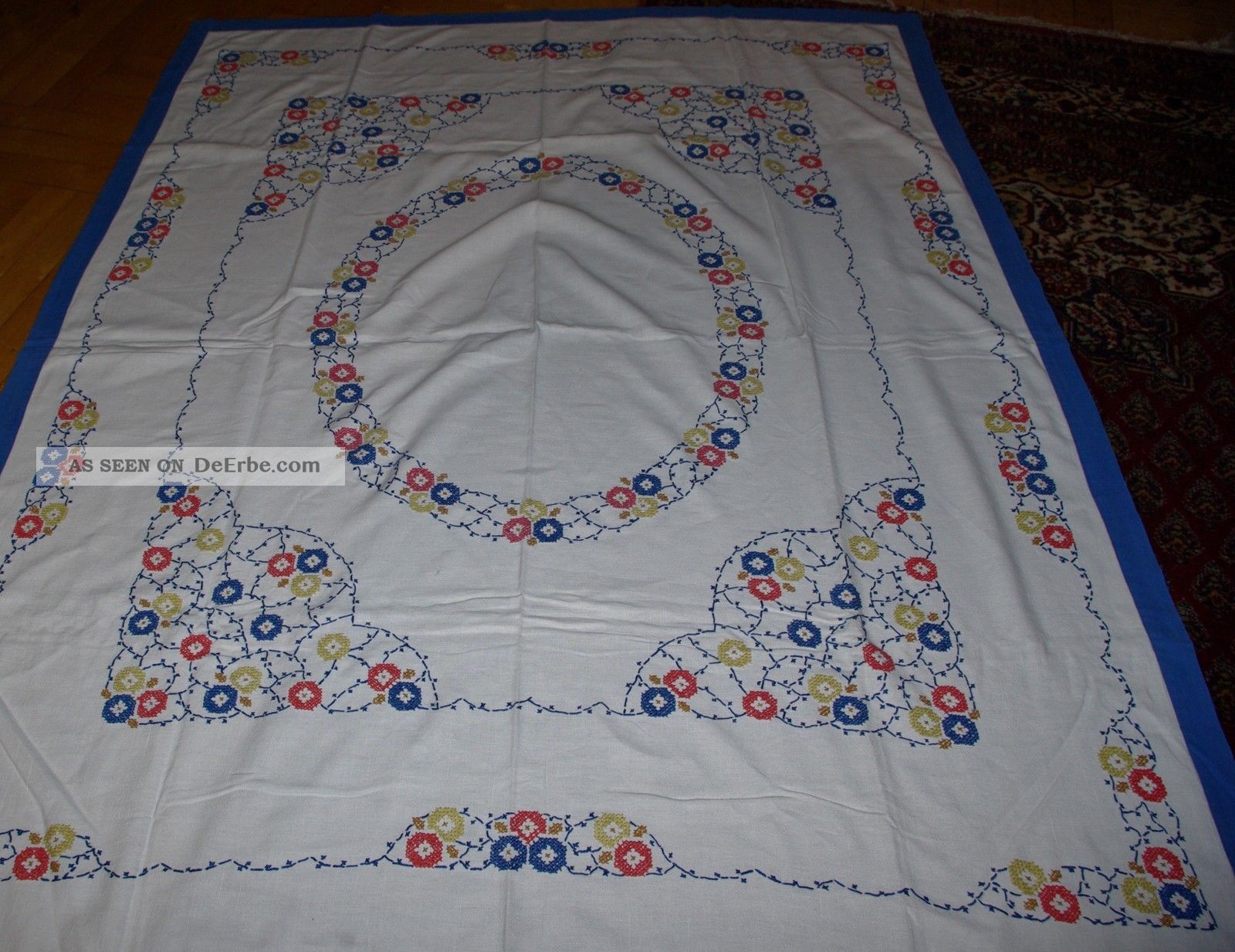 Leinen Tischdecke Decke Feinste Handarbeit 150 X 118 Cm P.  31.  10/27 Ca.  80 Jahre Tischdecken Bild