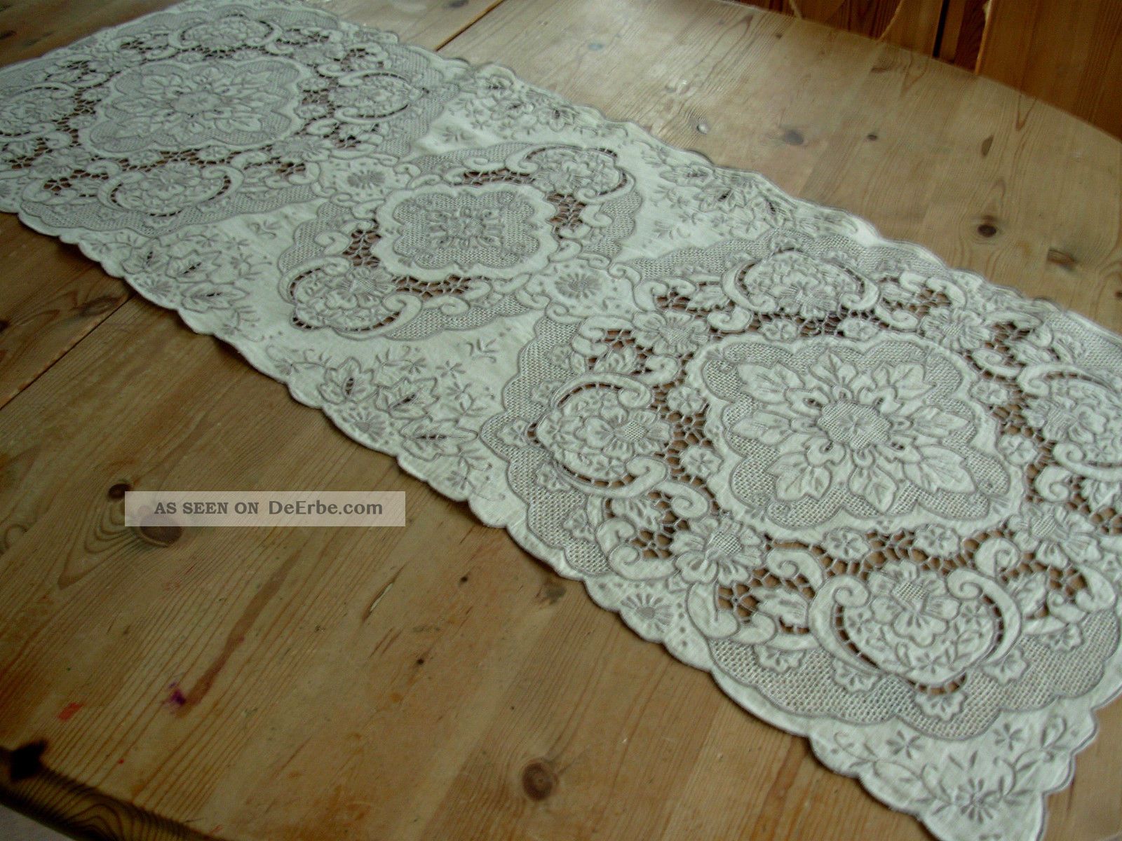 SANLEHAUSE Tischläufer Grau – 40x220 Cm, Leinenoptik Mit Stickerei & Quasten, Pflegeleicht