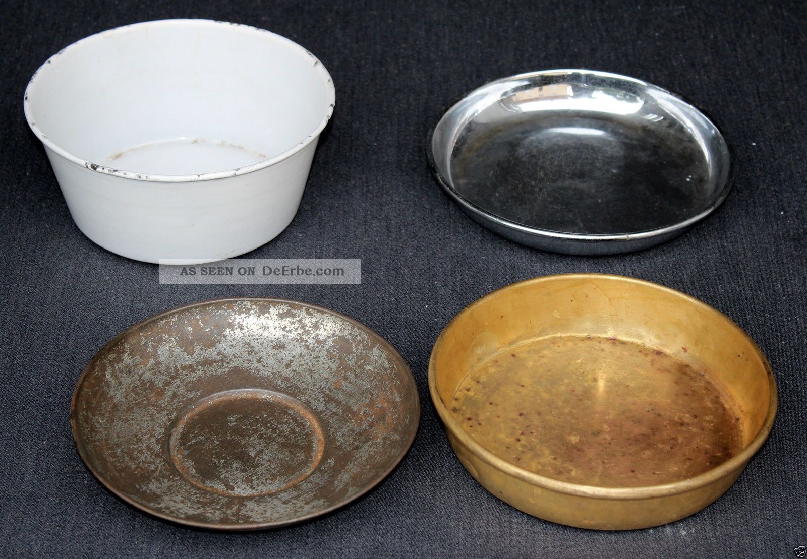 Konvolut 4 Alte Waagschalen Für Alte Waage Haushalt Bild