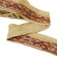 Vintage Hand Beaded India Lace Craft Trim 1yd Sari Border Sewing Maroon Ribbon Textilien & Weißwäsche Bild 3