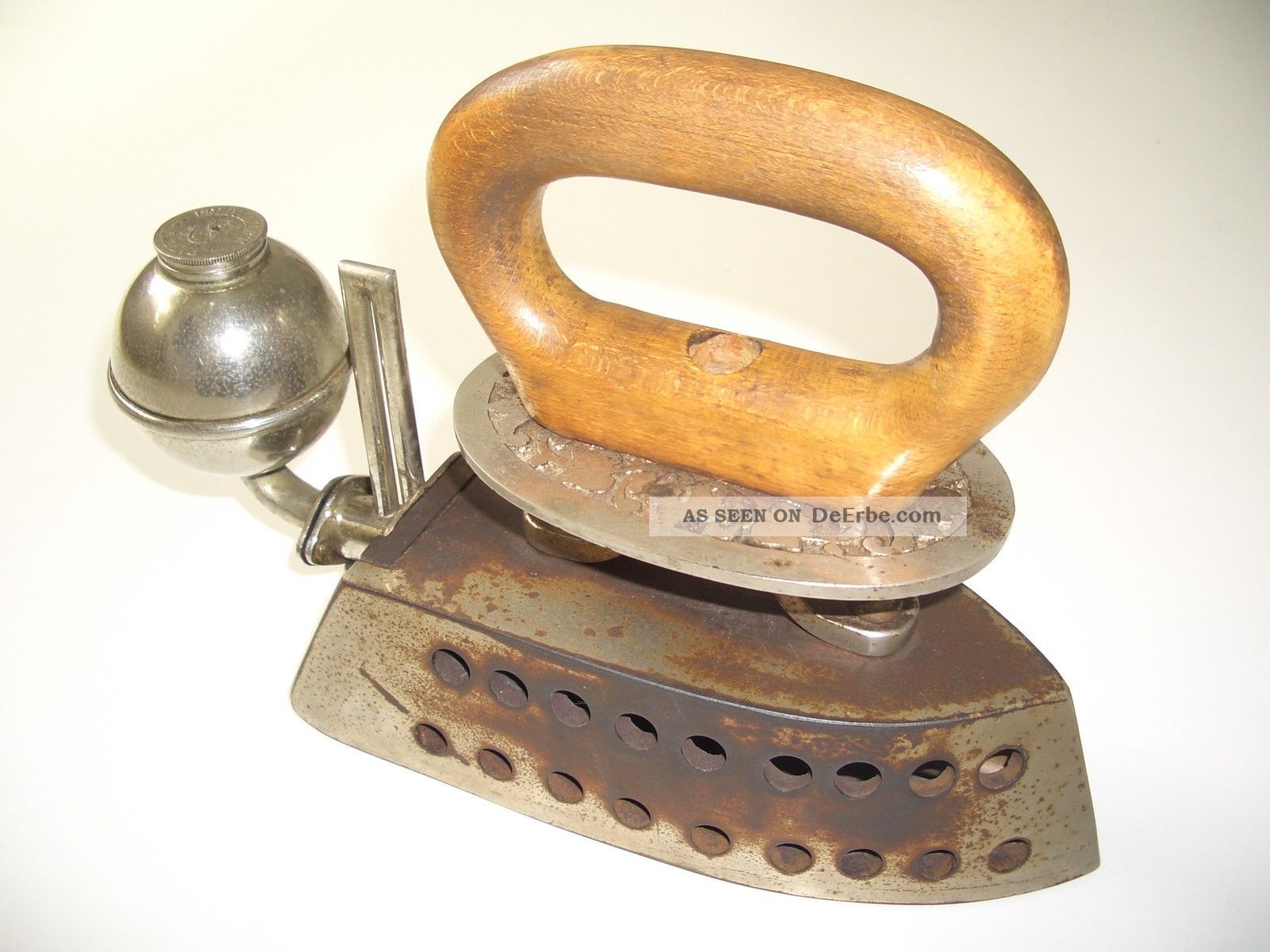 Jugendstil Spiritus Bügeleisen,  Patent Feldmeyer 1904 Wien,  Seltene Ausführung Haushalt Bild