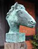 Pferdekopf Gusseisen Pferd Deko Pferdebüste Sockel Rost Eisen Garten Skulptur Nostalgie- & Neuware Bild 1