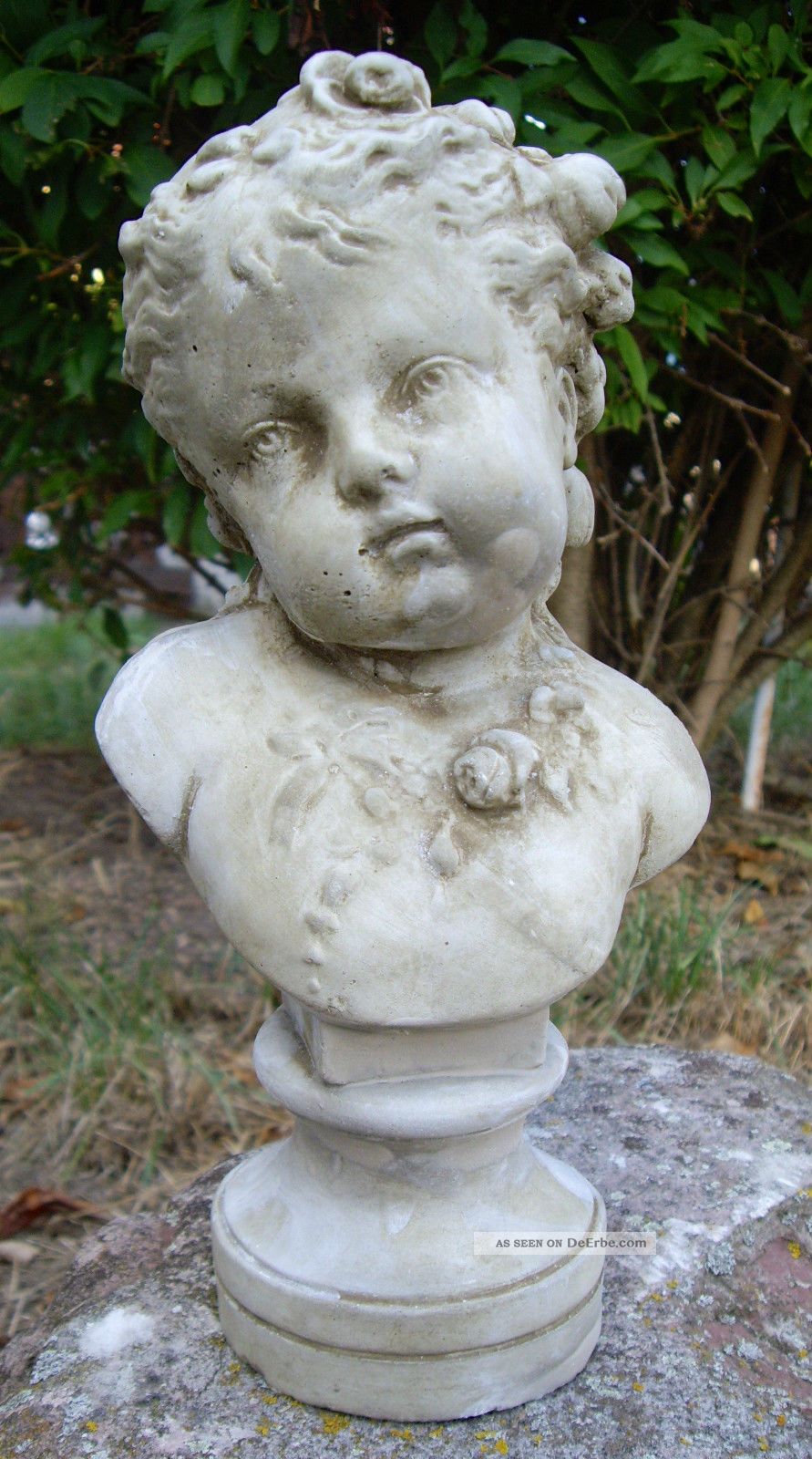 Büste Romantische Skulptur Steinfigur Englischer Sandsteinguss Gartenfigur Nostalgie- & Neuware Bild