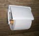 Antiker Wc - Rollenhalter Art Deco Gusseisen Email / Toilettenpapierhalter Original, vor 1960 gefertigt Bild 2