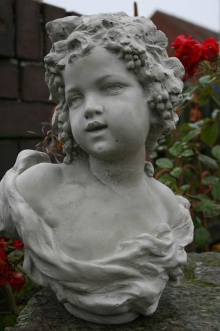 Klassische Kinder - Büste,  Skulptur Steinfigur Nach Vaerenbergh,  Bacchus Bacchante Bild