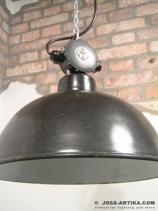 Vintage Bolkop Emaille Lampe Fabriklampe Emaillelampe Industrielampe Industrial Bild