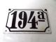 Hausnummer Emailliert Emailschild Emaille Antik Tür Schwarz Weiß Gewölbt Retro Original, vor 1960 gefertigt Bild 8