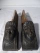 Zwei Antike Paar Kaminhunde FeuerbÖcke Kamin Gusseisen Sphinx 19 Jh Eisen Bild 1