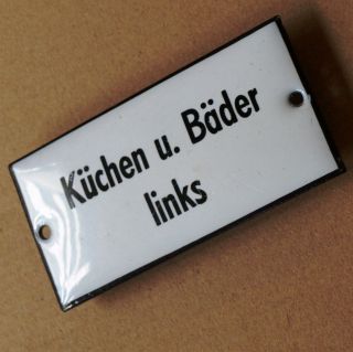 KÜchen U.  BÄder Links Altes Emailschild Um 1955 Top Küche Bad Toilette Klempner Bild