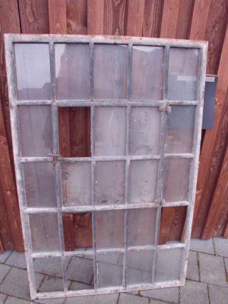 Antikes Gussfenster Schwer 151cm X 100 Cm Mit Tür Und Scheiben,  Gusseisen Bild