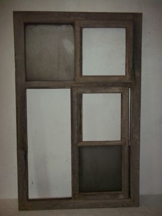 Altes Holzfenster - Schiebefenster - Sprossenfenster - Fenster - 2 Schiebetüren 93x59cm Bild