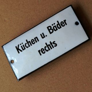 KÜchen,  BÄder Altes Emailschild Um 1955 Top Küche Bad Toilette Klempner Heizung Bild
