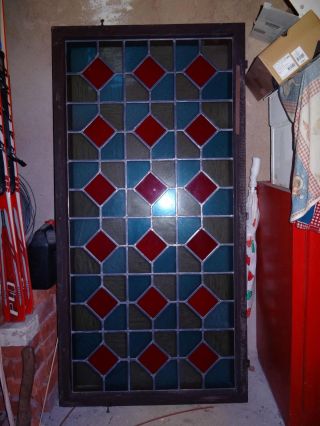 Bleiglasfenster,  Fenster,  Bunt,  Blau,  Weiss,  Rot,  1980,  Rarität Bild