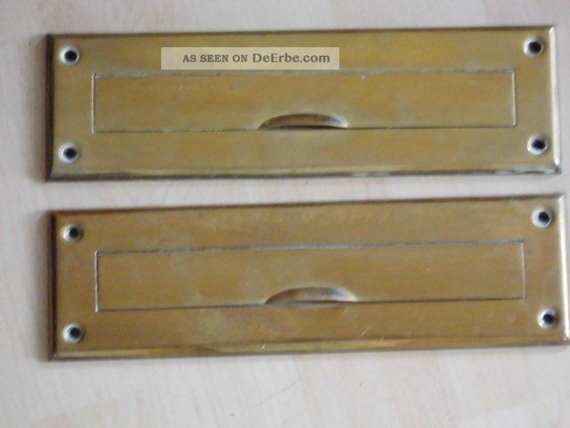 2 X Briefschlitz,  Briefklappe,  Posteinwurf Aus Messing Ca.  1920,  Alt Nostalgie- & Neuware Bild
