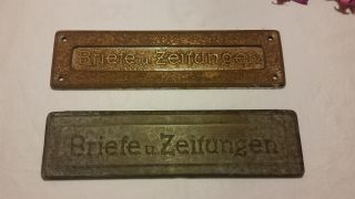 2 Antike Briefkastenschlitz,  Türbeschlag,  Briefkasten Bild