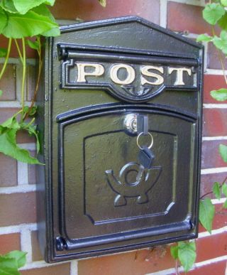 Wand Briefkasten Postkasten Post Antik Stil Aluguss Alu Wandbriefkasten Bild