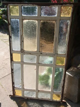 Jugendstilfenster Stahlgitterfenster Buntglasfenster Mit Öffnungsklappe Bild
