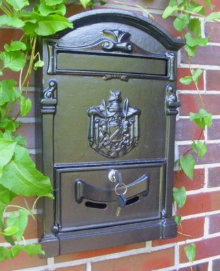 Wand Briefkasten Postkasten Antik Cottage Stil Aluguss Alu Wandbriefkasten Bild