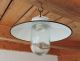Art Deco Baushaus Lampe Deckenlampe Glaskolben Emailschirm Loft Industrie Original, vor 1960 gefertigt Bild 1