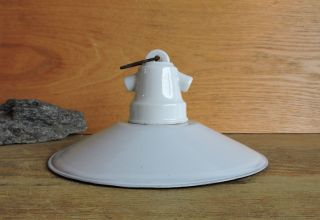 Art Deco Baushaus Lampe Deckenlampe Emailschirm Porzellan Loft Industrie Bild