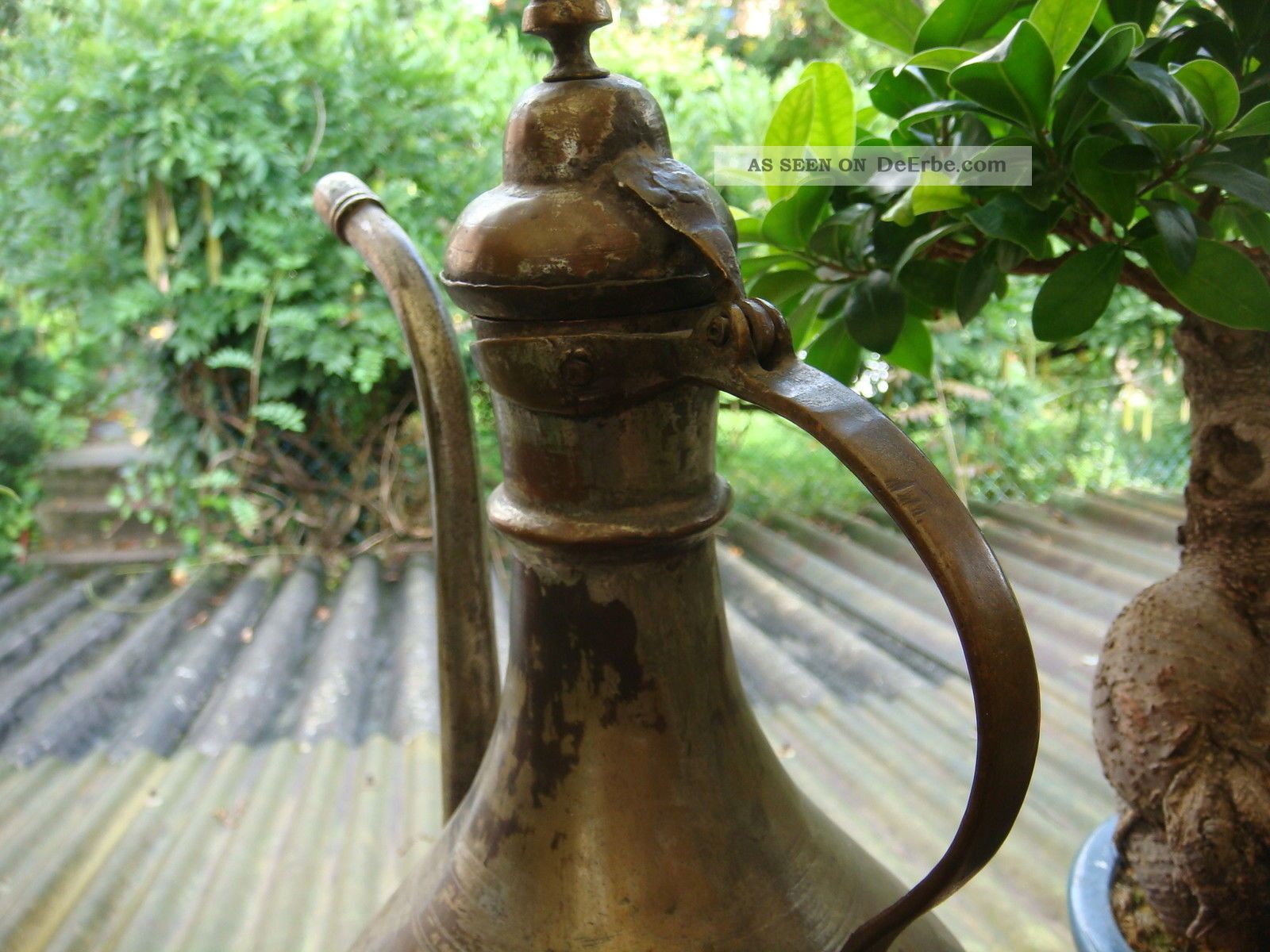 Alte Kupfer Gießkanne Wasserkanne Antik Garten Terrasse Deko Pflanzen