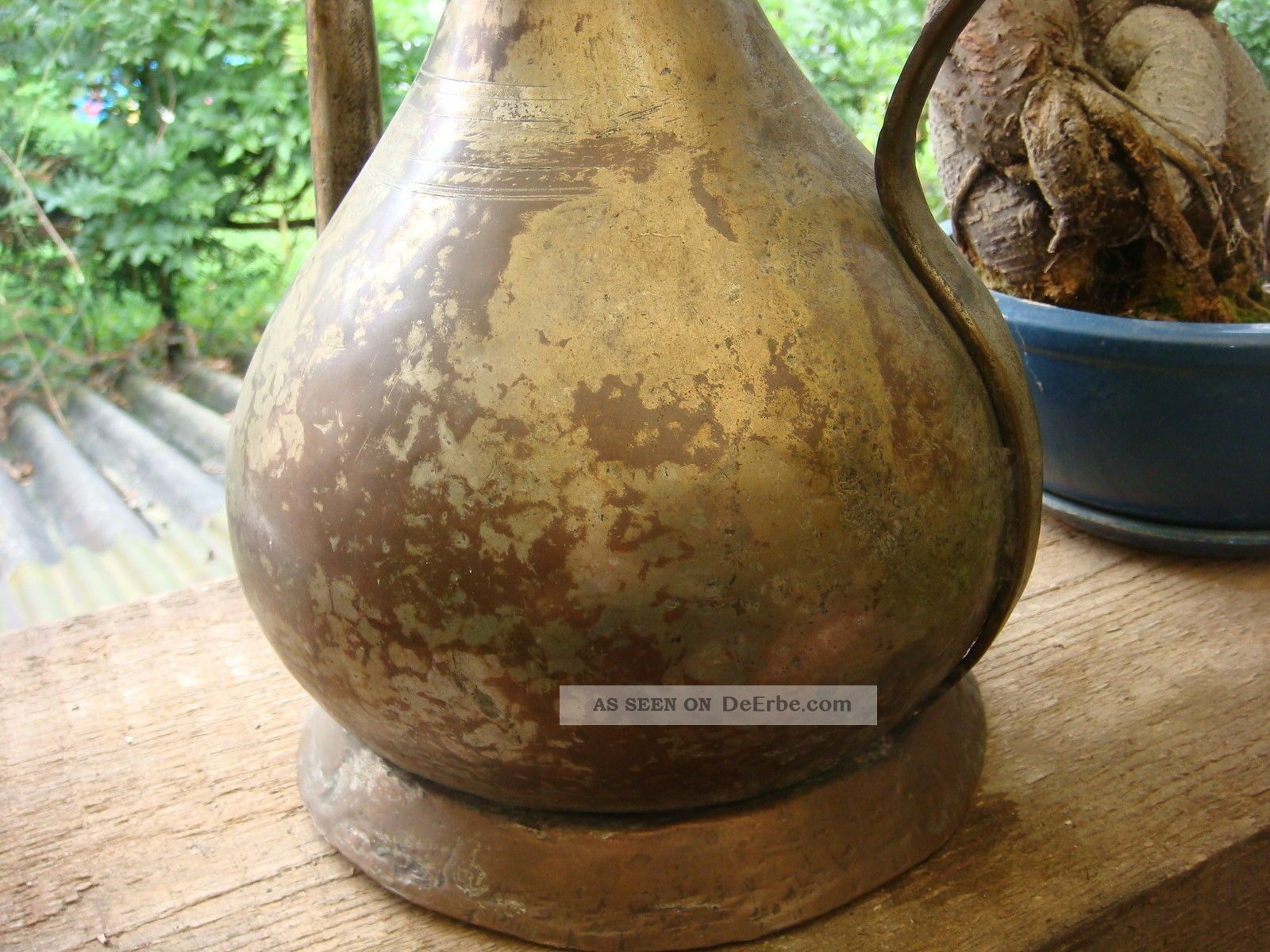 Alte Kupfer Gießkanne Wasserkanne Antik Garten Terrasse Deko Pflanzen