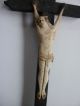 Frankreich Dieppe 18.  /19.  Jh - Bein Geschnitzte Jesusfigur An Holz - Standkreuz Beinarbeiten Bild 1