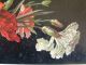 Schwarze Lackdose,  Rote,  Weiße Nelken,  Blüten Und Knospen 1920,  Elegant Holzarbeiten Bild 4