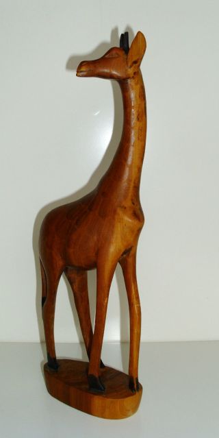 Giraffe Teakholz Aus Dänemark Alt Schnitzarbeit Bild